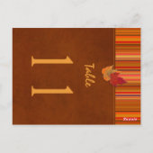 両面紅葉とストライプ表の番号 ポストカード (裏面)