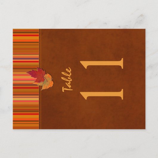 両面紅葉とストライプ表の番号 ポストカード (正面)