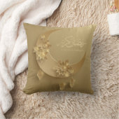 両面紙カットラマダン提灯&月,金ゴールド クッション (ブランケット)