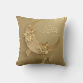 両面紙カットラマダン提灯&月，金ゴールド クッション