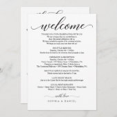 両面結婚旅程 – 結婚ようこそ 招待状 (正面/裏面)