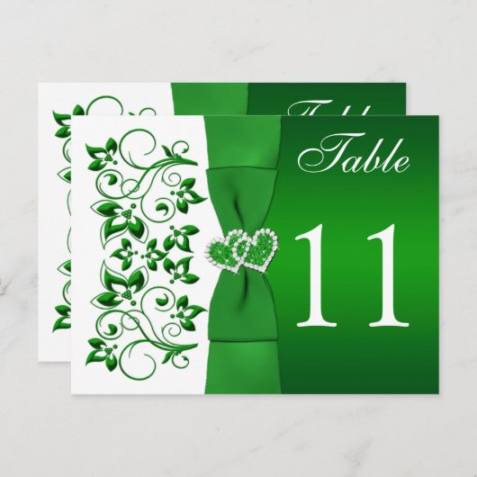 両面緑、白のフローラ表の番号カード ポストカード (正面/裏面)