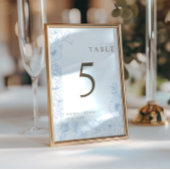 両面線アートブルーフランスのテーブルNrカード 招待状