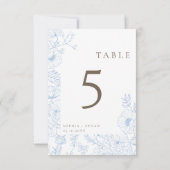 両面線アートブルーフランスのテーブルNrカード 招待状 (裏面)