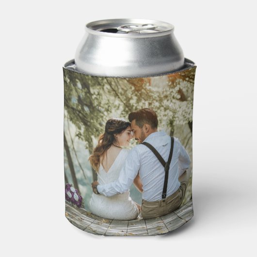両面自分のカスタムウェディングフォトを追加 缶クーラー (缶正面)