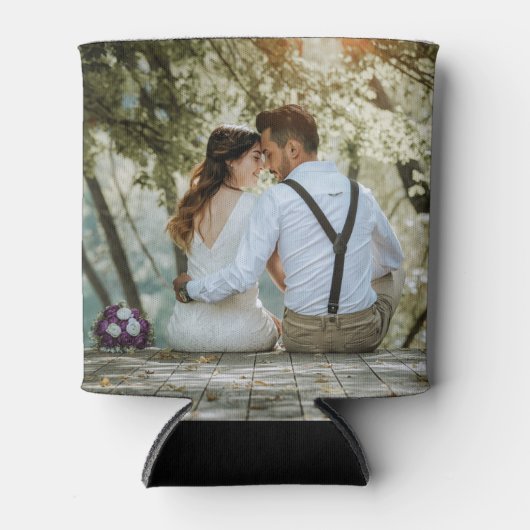 両面自分のカスタムウェディングフォトを追加 缶クーラー (正面)