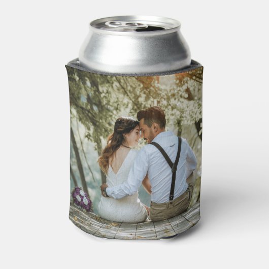 両面自分のカスタムウェディングフォトを追加 缶クーラー (缶裏面)