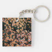 両面花のブレードのパステル調ピンクの白い四角 キーホルダー (裏面)