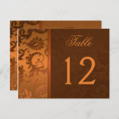 両面茶と銅のダマスクのテーブル番号 ポストカード (正面/裏面)
