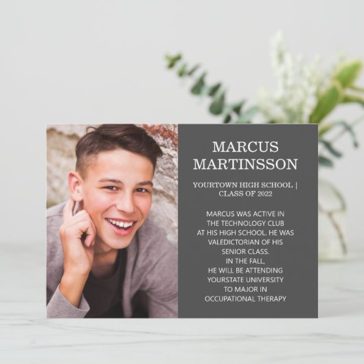 両面茶色の卒業式3写真アナウンス 案内状 (スタンド正面)