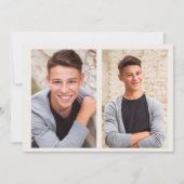 両面茶色の卒業式3写真アナウンス 案内状 (裏面)