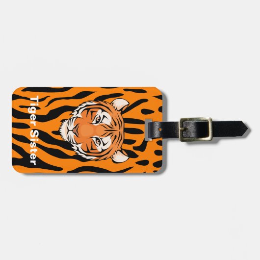 両面荷物のラベルの"トラの姉妹"のテーマ ラゲッジタグ (正面横)