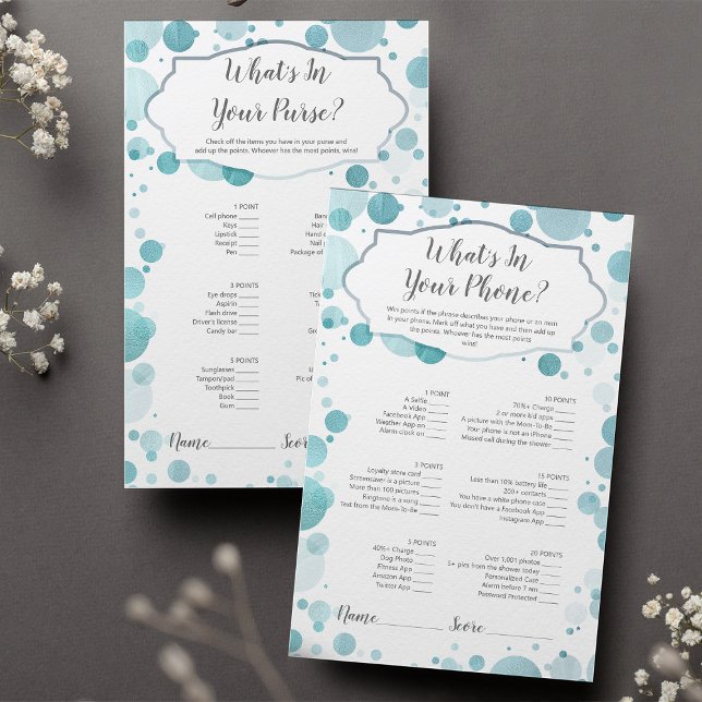 両面赤ちゃんシャワーゲームあなたの電話には何が？ (クリエイターアップロード済み)