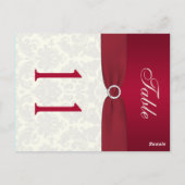 両面赤及びアイボリーダマスクテーブル番号 ポストカード (裏面)