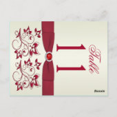 両面赤及びアイボリーフローラ表番号 ポストカード (裏面)