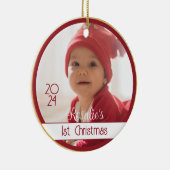 両面赤金ゴールドベビー初めてのクリスマスオーナメント セラミックオーナメント (右)