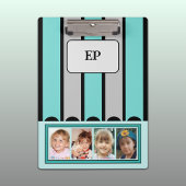 両面追加イニシャル8枚の写真グレーのミント クリップボード