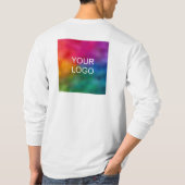 両面追加ビジネスロゴ男性長袖 Tシャツ (裏面)