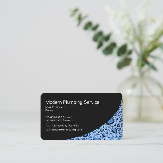 両面配管工の名刺 名刺 (スタンド正面)