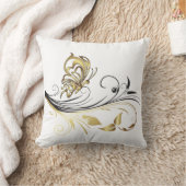 両面金ゴールドバタフライアメリカンMoJo枕 クッション (ブランケット)