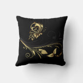 両面金ゴールドバタフライアメリカンMoJo枕 クッション (裏面)