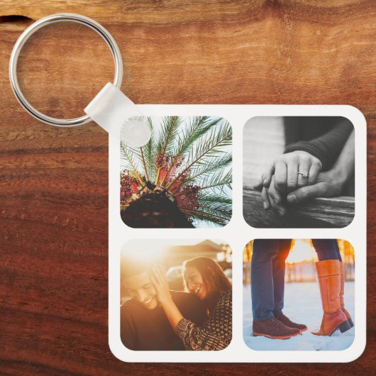 両面金属8枚フォトスクエアキーチェーン キーホルダー (正面)