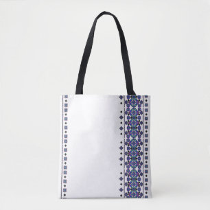 両面青い刺繍 トートバッグ