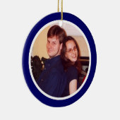両面青および白い写真フレーム- セラミックオーナメント (右)
