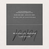 両面黒モノグラムの灰色の書道麻 名刺 (外部フラット)