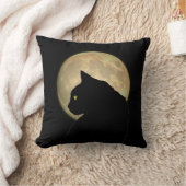 両面黒猫および満月 クッション (ブランケット)