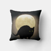 両面黒猫および満月 クッション (裏面)