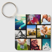 両面18フォトコラージブラックメタルキーチェーン キーホルダー (正面)