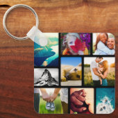 両面18フォトコラージブラックメタルキーチェーン キーホルダー (正面)