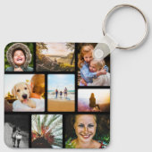 両面18フォトコラージブラックメタルキーチェーン キーホルダー (裏面)