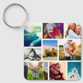 両面18フォトコラージホワイトメタルキーチェーン キーホルダー (正面)