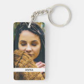 両面2枚の写真と名前Acrilキーチェーン キーホルダー (裏面)