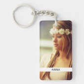 両面2枚の写真と名前Acrilキーチェーン キーホルダー (正面)