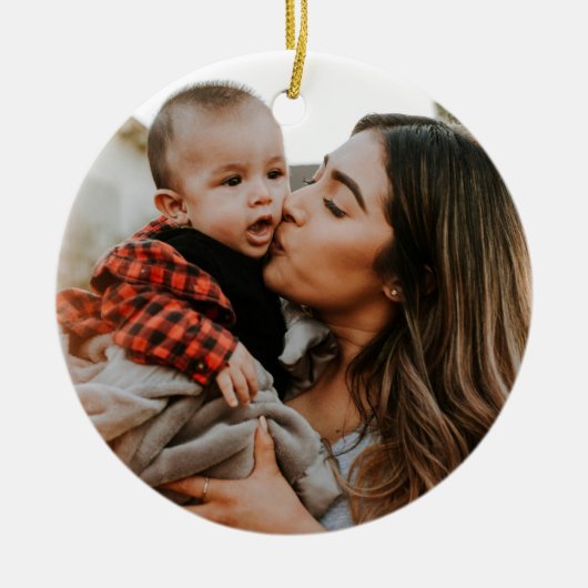 両面2枚フォトカスタム セラミックオーナメント (正面)