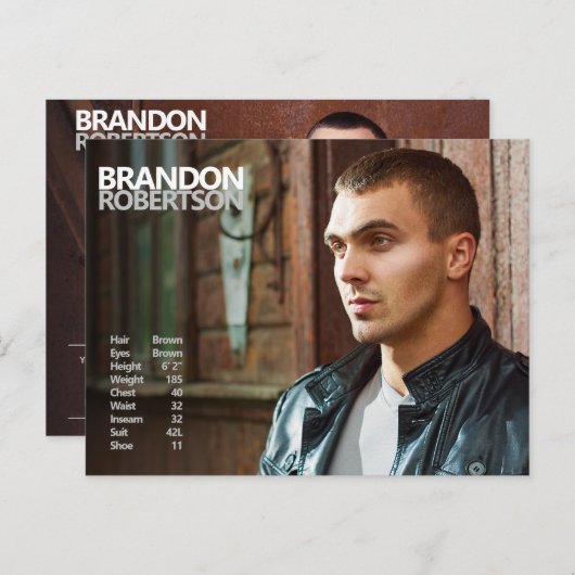 両面3フォトモデルアクターのプロモーション ポストカード (正面/裏面)