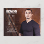 両面3フォトモデルアクターのプロモーション ポストカード (裏面)