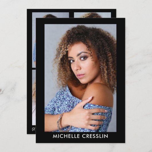 両面4フォトモデルActor Comp Zed Card 5x7 招待状 (正面/裏面)