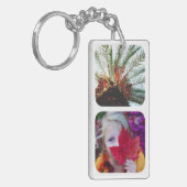 両面4写真テンプレート丸め白 キーホルダー (正面左)