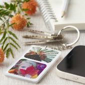 両面4写真テンプレート丸め白 キーホルダー (正面右)