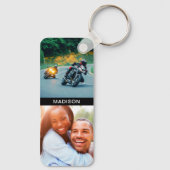 両面4枚の写真と名前キーチェーン キーホルダー (裏面)