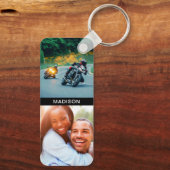 両面4枚の写真と名前キーチェーン キーホルダー (裏面)