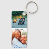 両面4枚の写真と名前キーチェーン キーホルダー (裏面)