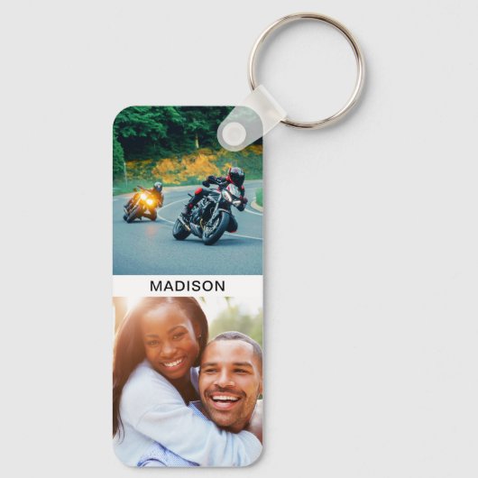 両面4枚の写真と名前キーチェーン キーホルダー (裏面)