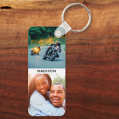 両面4枚の写真と名前キーチェーン キーホルダー (裏面)