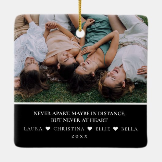 両面4枚フォト&ベスティー引用文キープサケ セラミックオーナメント (裏面)