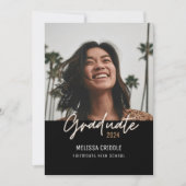 両面4枚写真 ブラック 卒業発表 招待状 (正面)